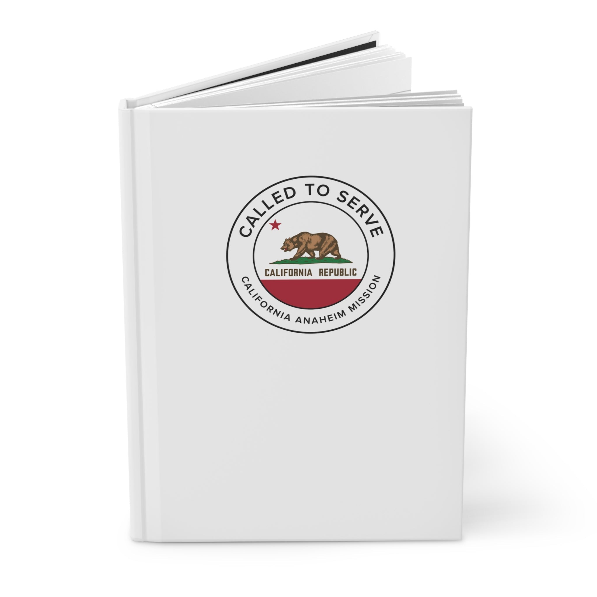 California Anaheim Mission Circle Flag Called to Serve White Hardcover Journal Matte - Latter-Day Saint LDS Missionary Gift - Book of Mormon