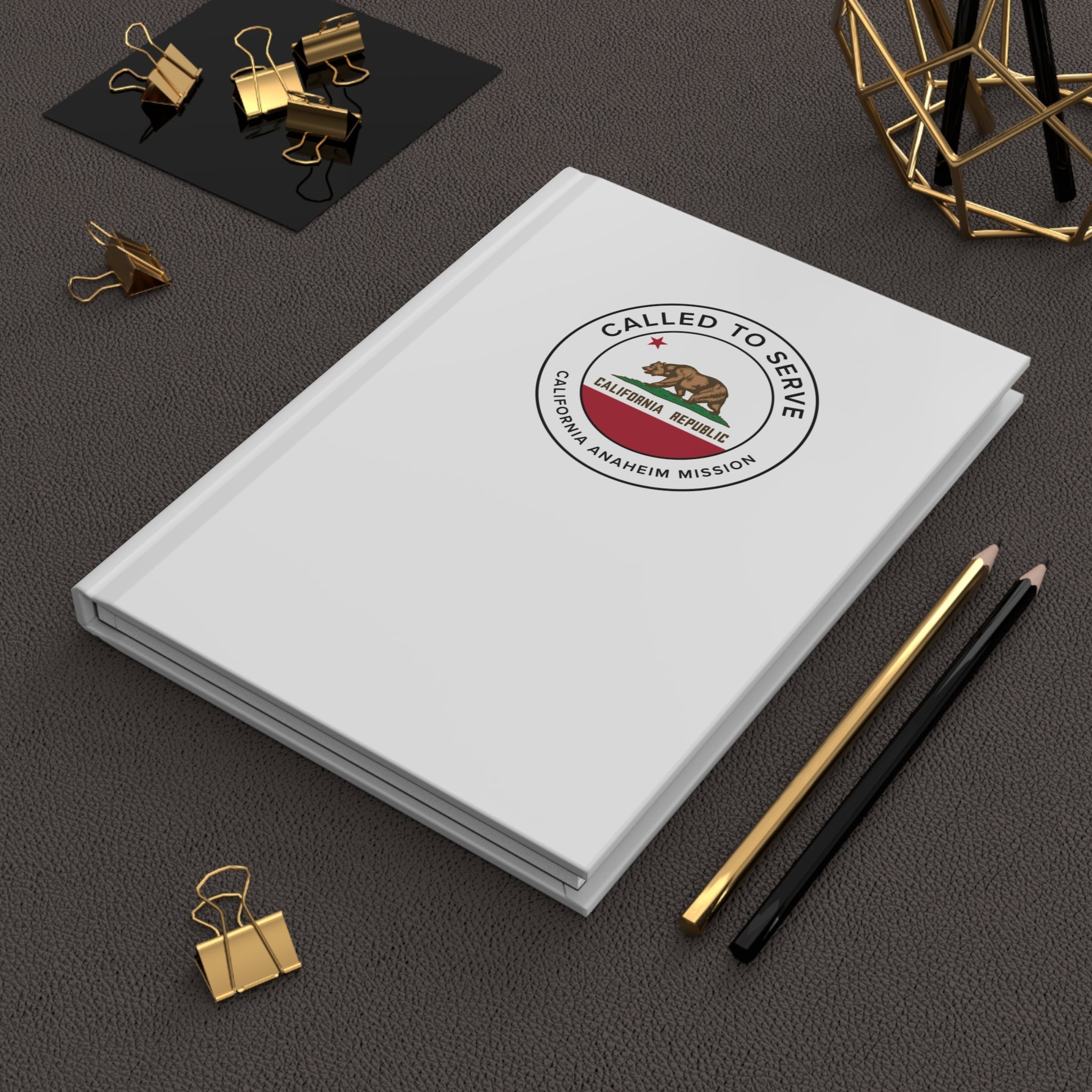 California Anaheim Mission Circle Flag Called to Serve White Hardcover Journal Matte - Latter-Day Saint LDS Missionary Gift - Book of Mormon