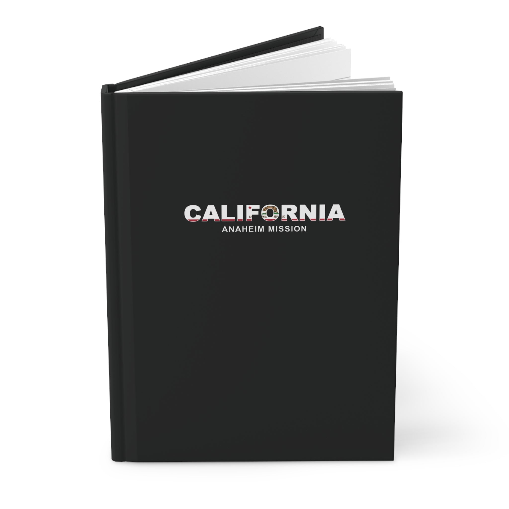 California Anaheim Mission Flag Title Black Hardcover Journal Matte - Latter-Day Saint LDS Missionary Gift - Book of Mormon