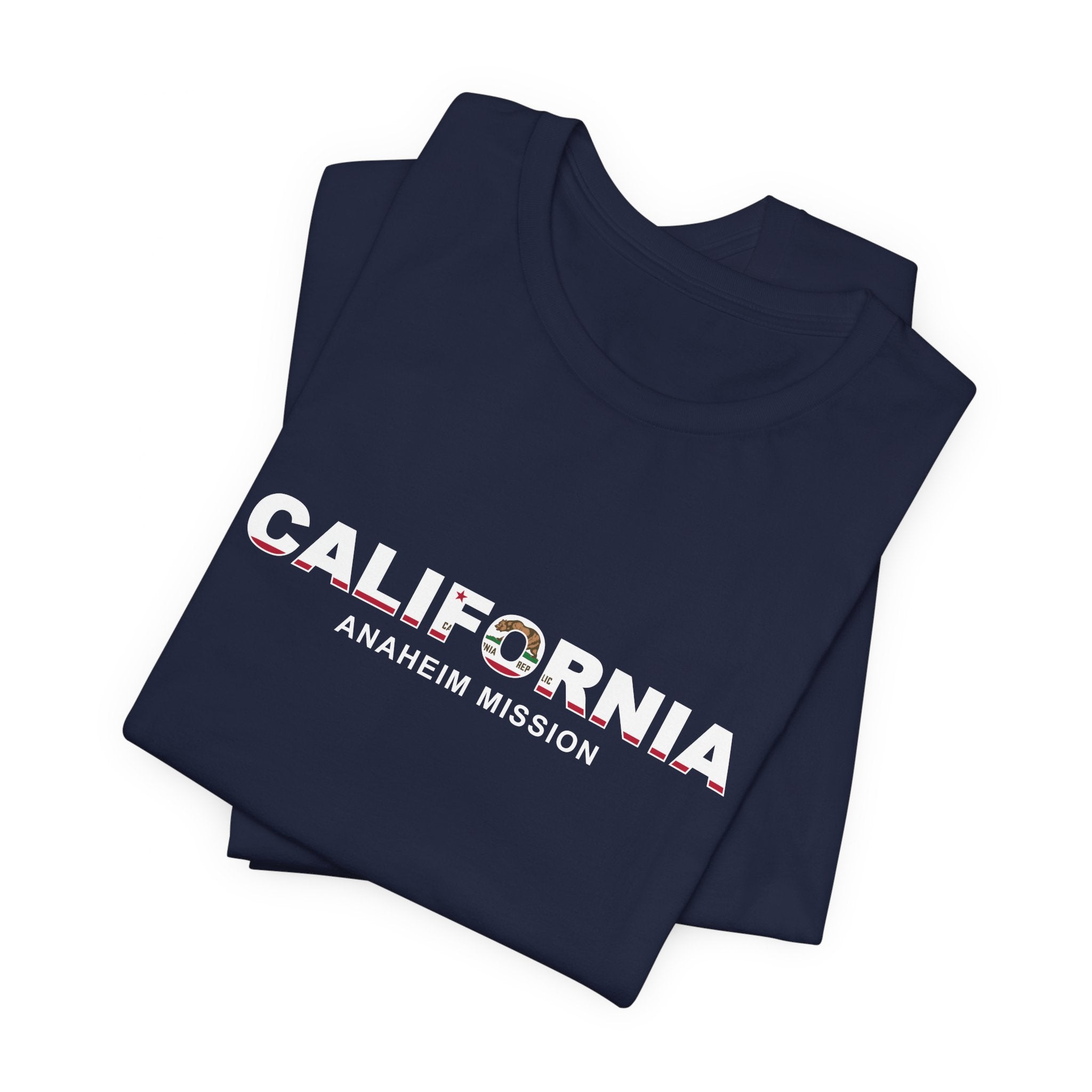 California Anaheim Mission Flag Title T-shirt - Latter-Day Saint LDS Missionary Gift - Book of Mormon