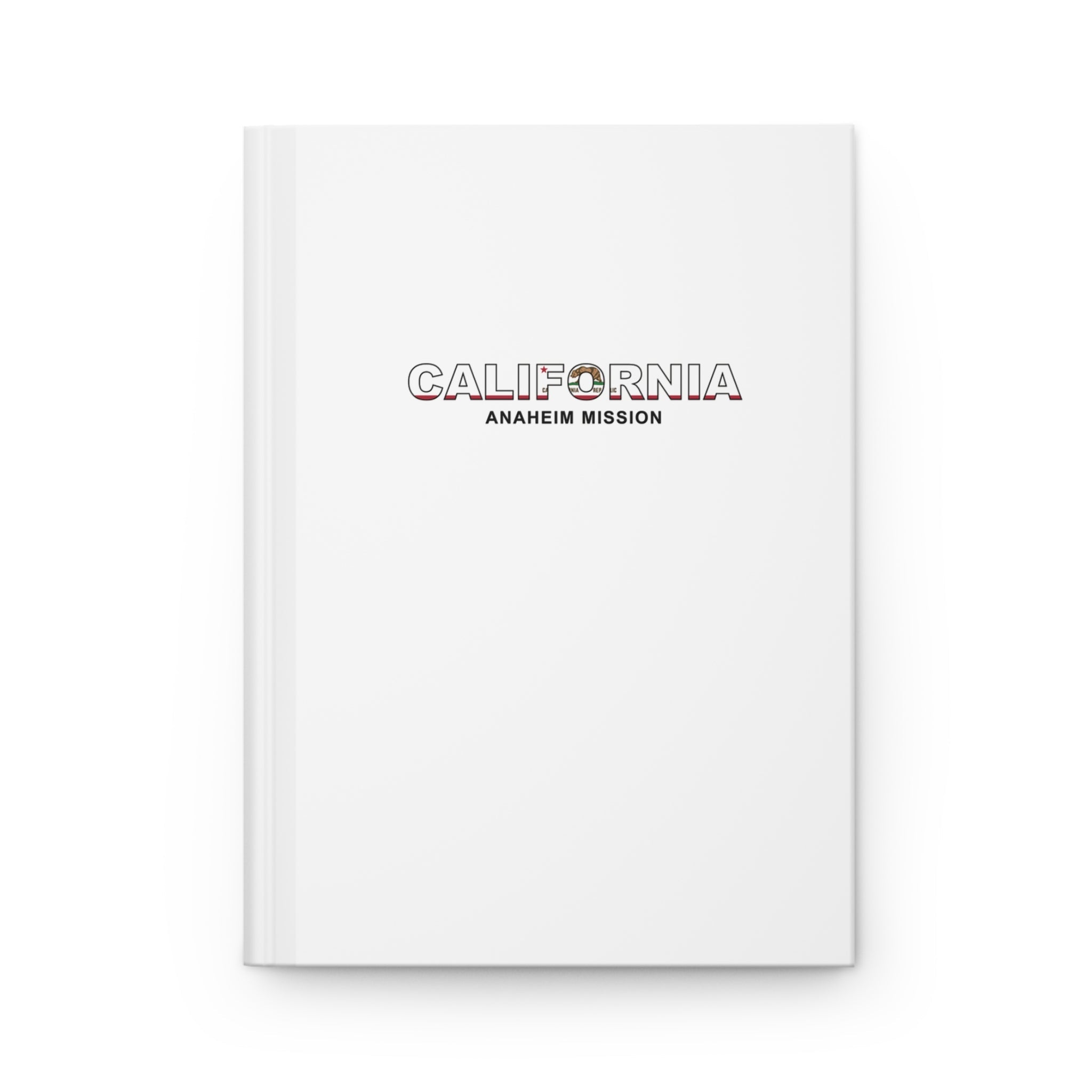 California Anaheim Mission Flag Title White Hardcover Journal Matte - Latter-Day Saint LDS Missionary Gift - Book of Mormon