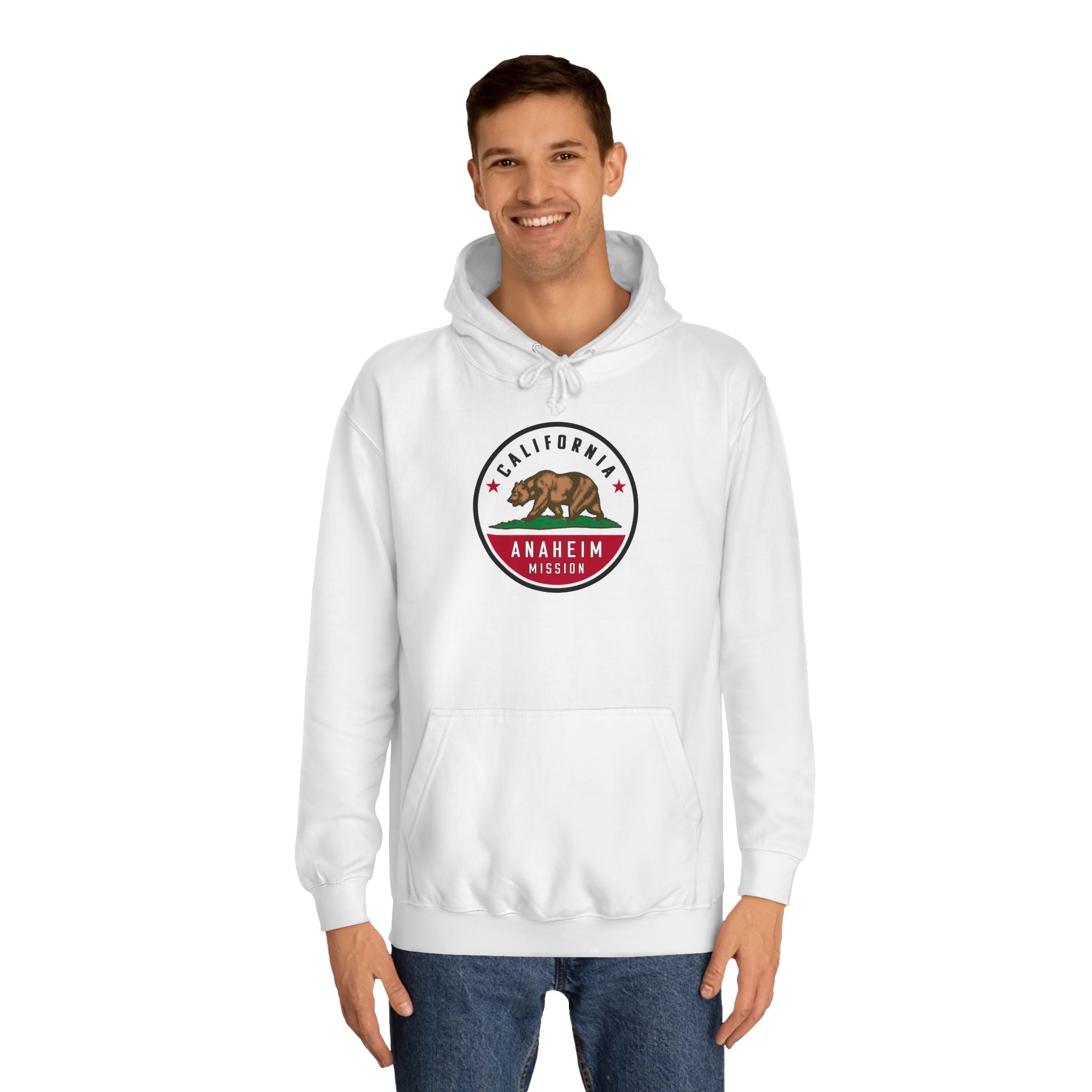 California Anaheim Mission State Flag Logo (White Border) College Hoodie