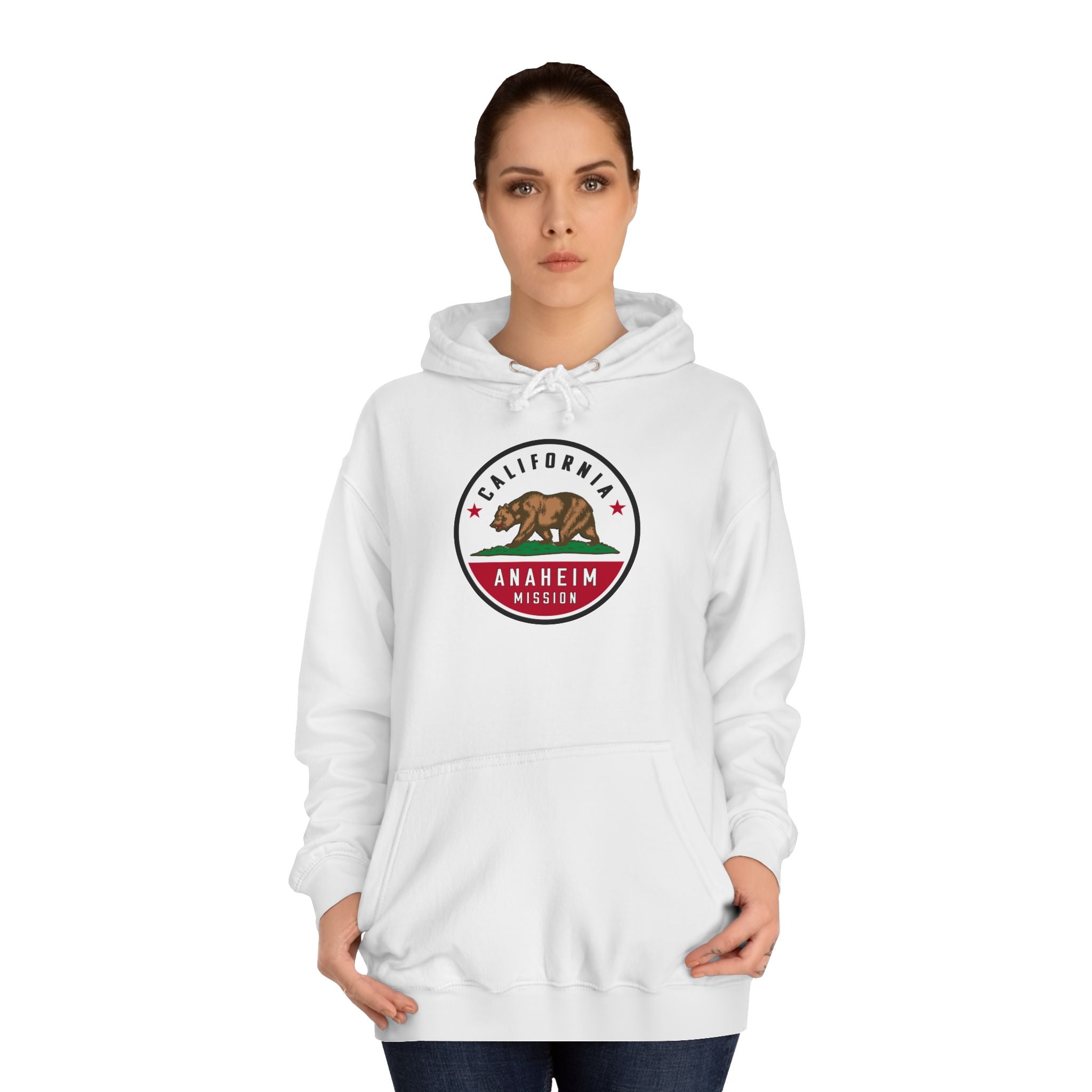 California Anaheim Mission State Flag Logo (White Border) College Hoodie