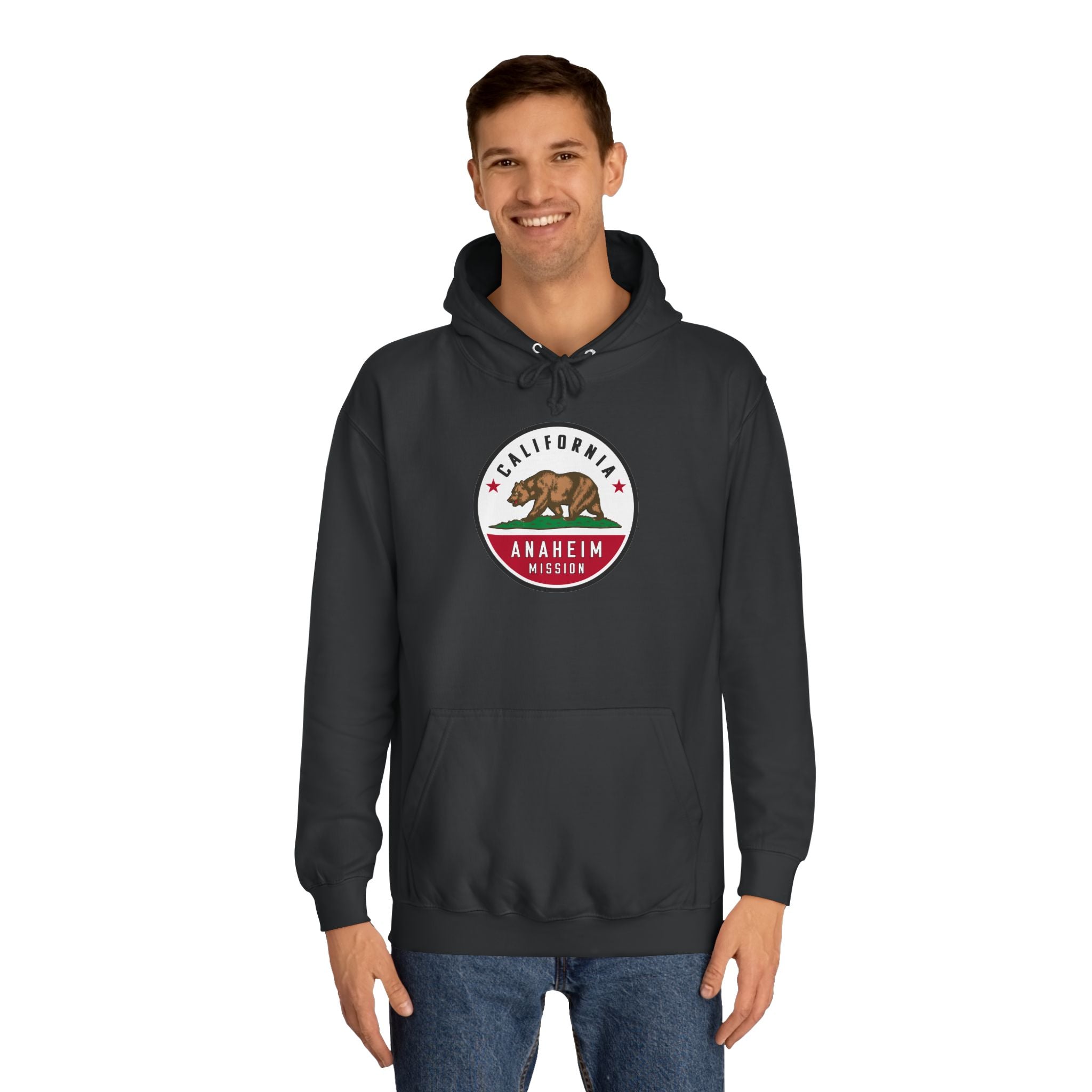 California Anaheim Mission State Flag Logo (White Border) College Hoodie