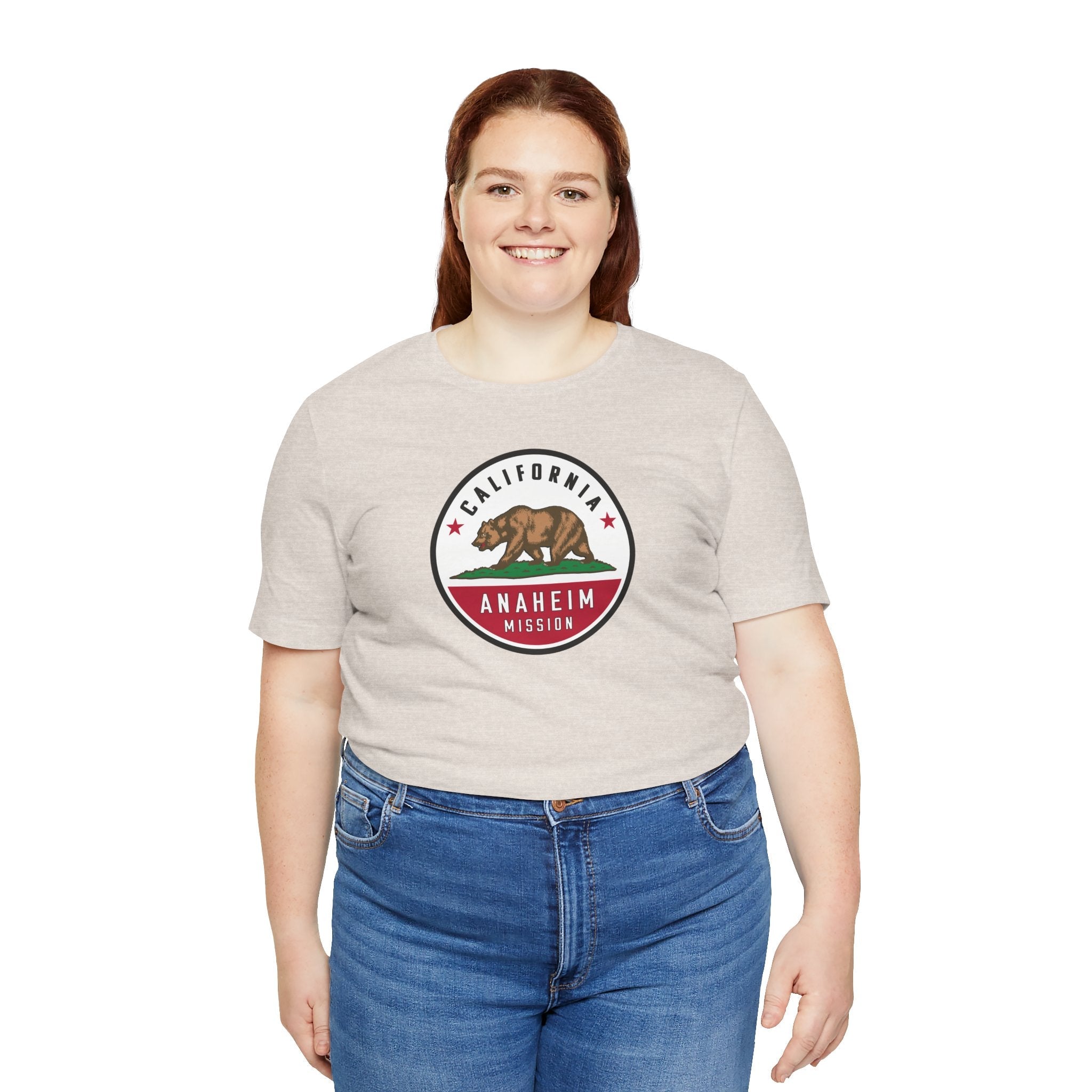 California Anaheim Mission State Flag Logo (White Border) T-shirt - Latter-Day Saint LDS Missionary Gift - Book of Mormon