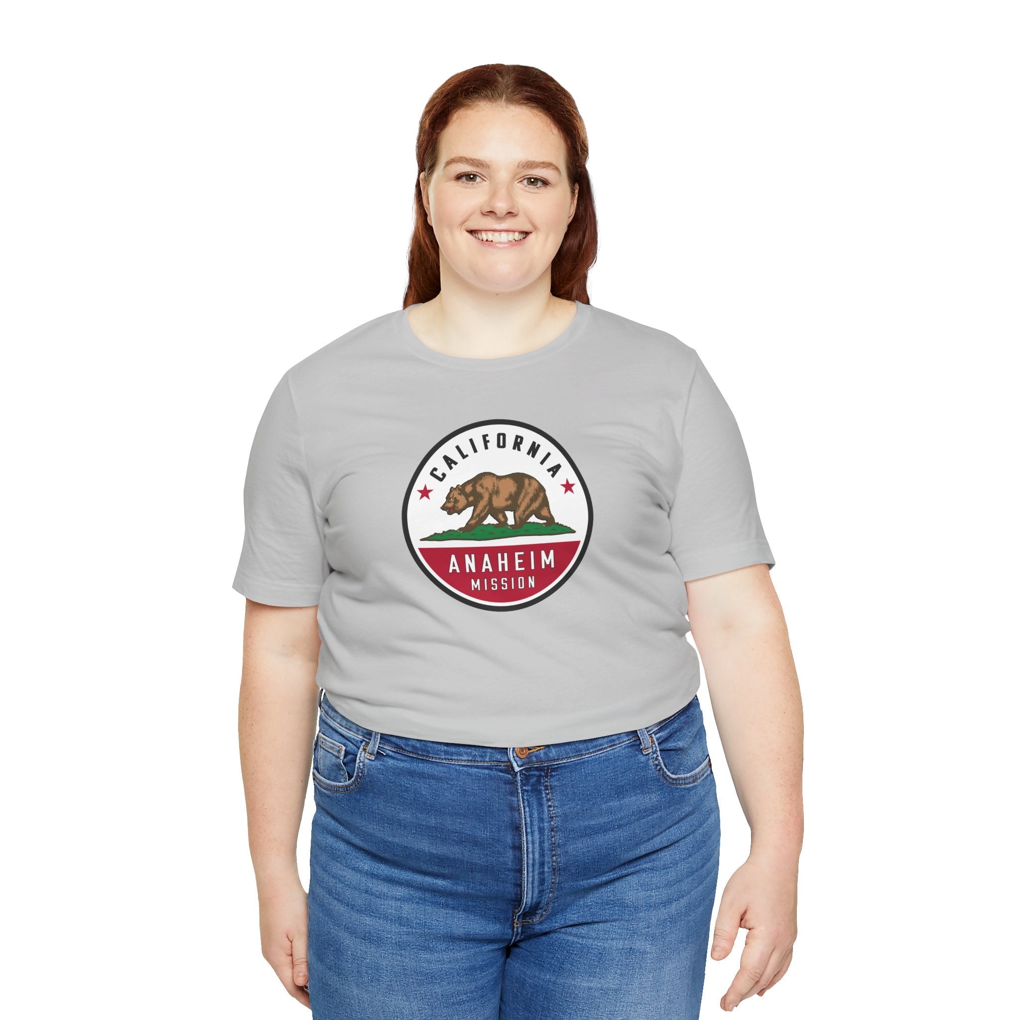 California Anaheim Mission State Flag Logo (White Border) T-shirt - Latter-Day Saint LDS Missionary Gift - Book of Mormon