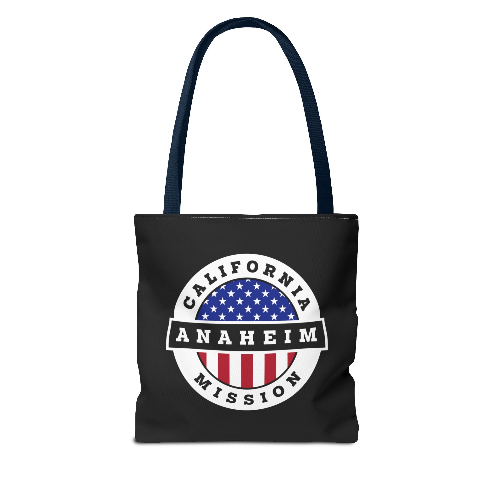 California Anaheim Mission USA Flag Logo Tote Bag Black - Latter-Day Saint LDS Missionary Gift - Book of Mormon