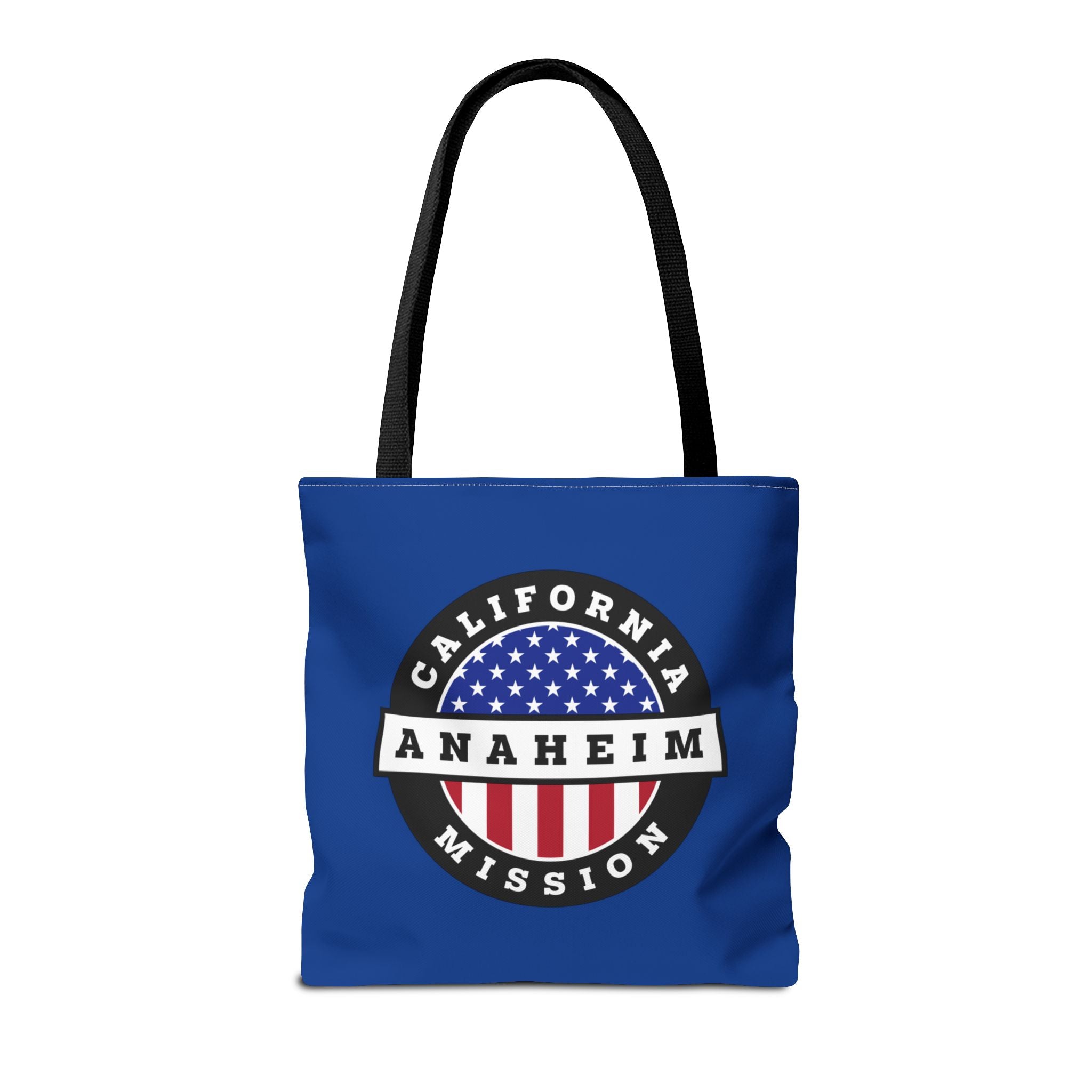 California Anaheim Mission USA Flag Logo Tote Bag Blue - Latter-Day Saint LDS Missionary Gift - Book of Mormon