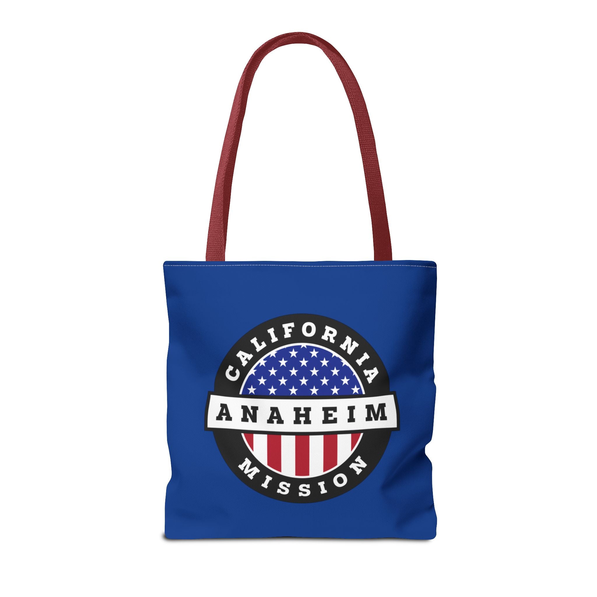 California Anaheim Mission USA Flag Logo Tote Bag Blue - Latter-Day Saint LDS Missionary Gift - Book of Mormon