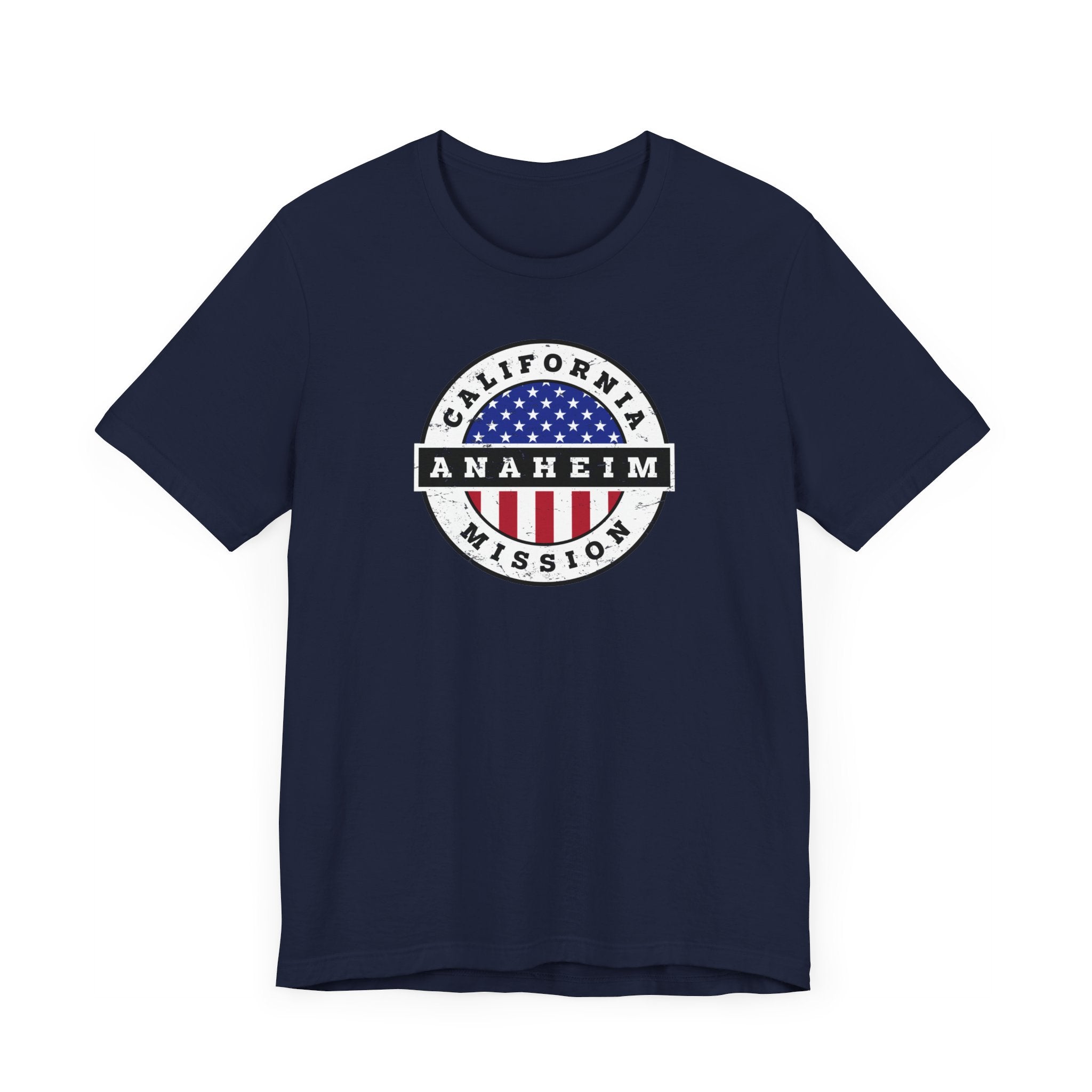 California Anaheim Mission Vintage Circular USA Flag T-Shirt - Latter-Day Saint LDS Missionary Gift - Book of Mormon