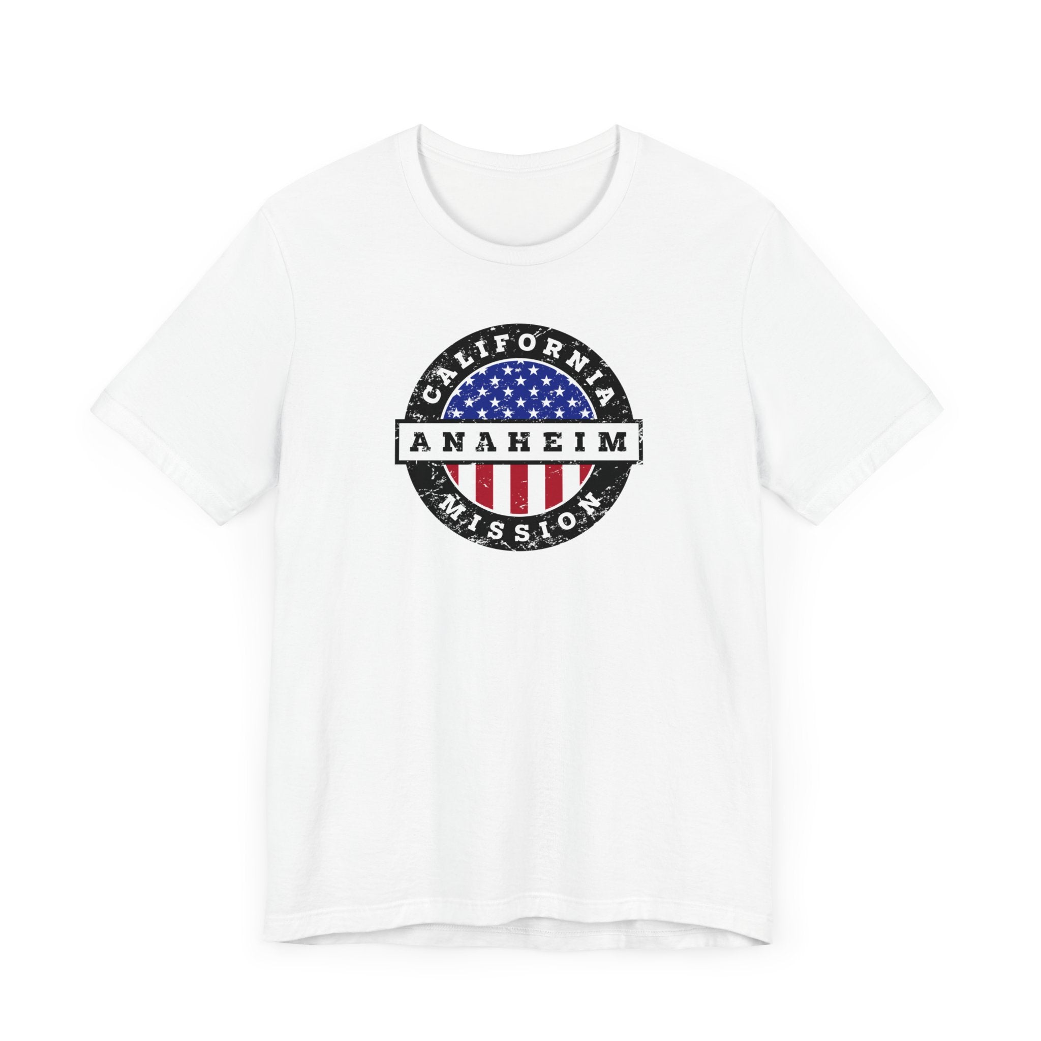California Anaheim Mission Vintage Circular USA Flag T-Shirt - Latter-Day Saint LDS Missionary Gift - Book of Mormon