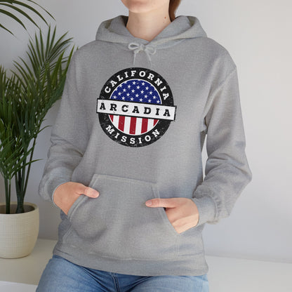 California Arcadia Mission Circular USA Flag Hoodie - Latter-Day Saint LDS Missionary Gift - Book of Mormon