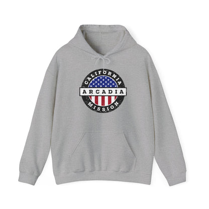 California Arcadia Mission Circular USA Flag Hoodie - Latter-Day Saint LDS Missionary Gift - Book of Mormon