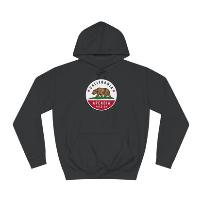 California Arcadia Mission State Flag Logo (White Border) College Hoodie