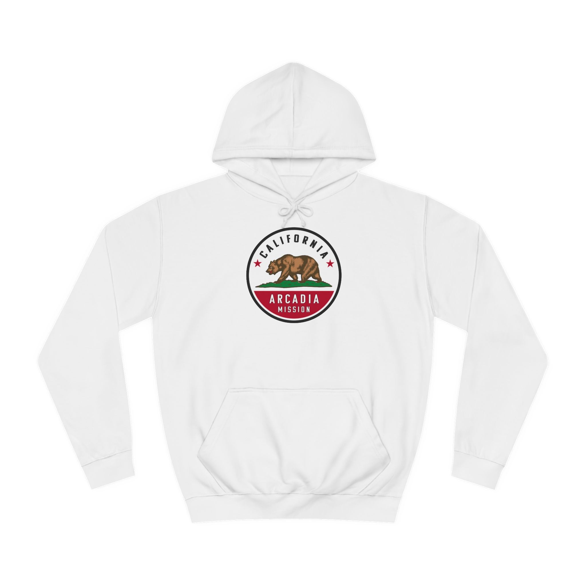 California Arcadia Mission State Flag Logo (White Border) College Hoodie