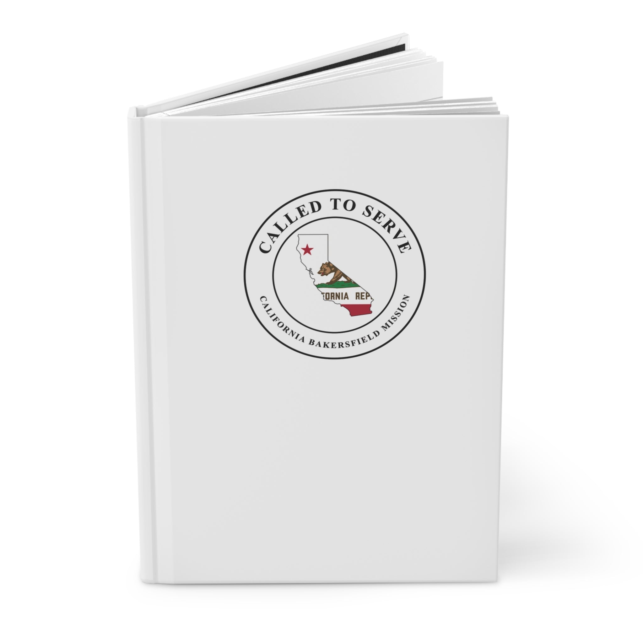 California Bakersfield Mission Flag Map Called to Serve White Hardcover Journal Matte - Latter-Day Saint LDS Missionary Gift - Book of Mormon