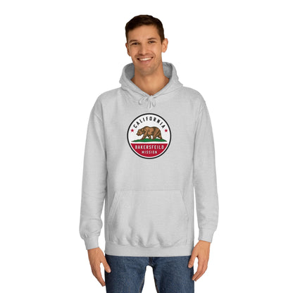 California Bakersfield Mission State Flag Logo (White Border) College Hoodie