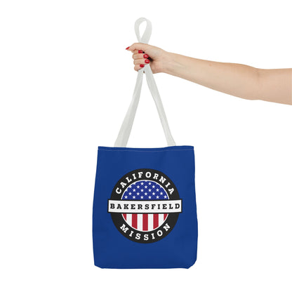 California Bakersfield Mission USA Flag Logo Tote Bag Blue - Latter-Day Saint LDS Missionary Gift - Book of Mormon