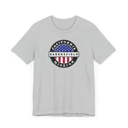 California Bakersfield Mission Vintage Circular USA Flag T-Shirt - Latter-Day Saint LDS Missionary Gift - Book of Mormon