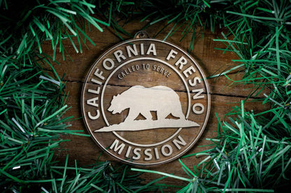 California Fresno Mission Christmas Ornament - Latter-Day Saint LDS Missionary Gift - Book of Mormon