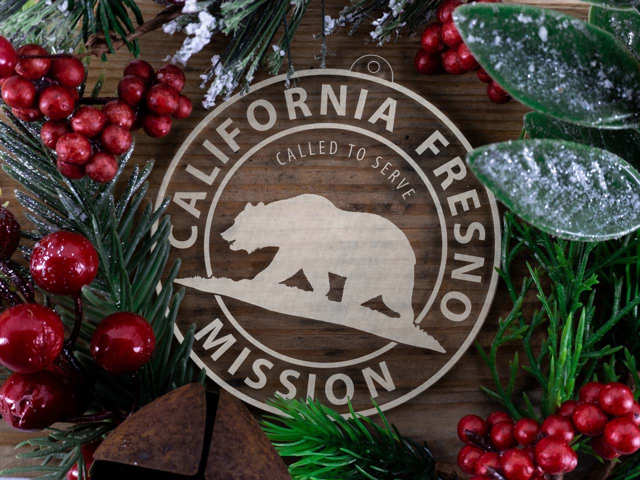 California Fresno Mission Christmas Ornament - Latter-Day Saint LDS Missionary Gift - Book of Mormon