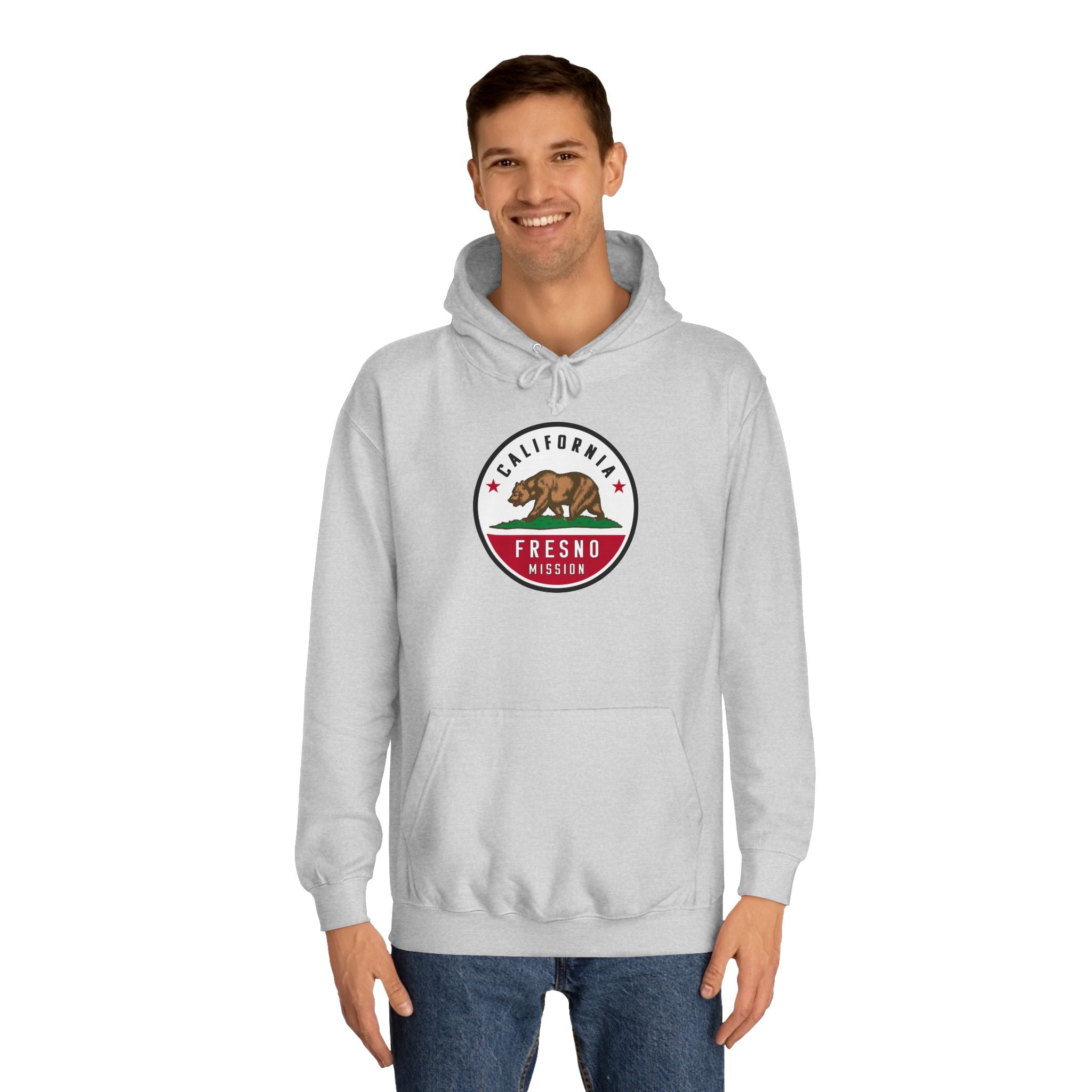 California Fresno Mission State Flag Logo (White Border) College Hoodie