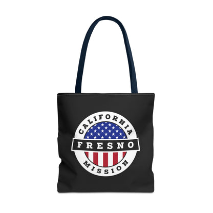 California Fresno Mission USA Flag Logo Tote Bag Black - Latter-Day Saint LDS Missionary Gift - Book of Mormon