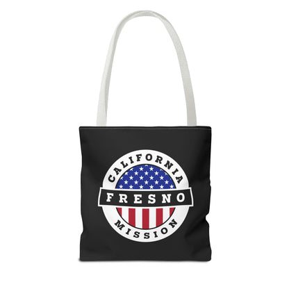 California Fresno Mission USA Flag Logo Tote Bag Black - Latter-Day Saint LDS Missionary Gift - Book of Mormon