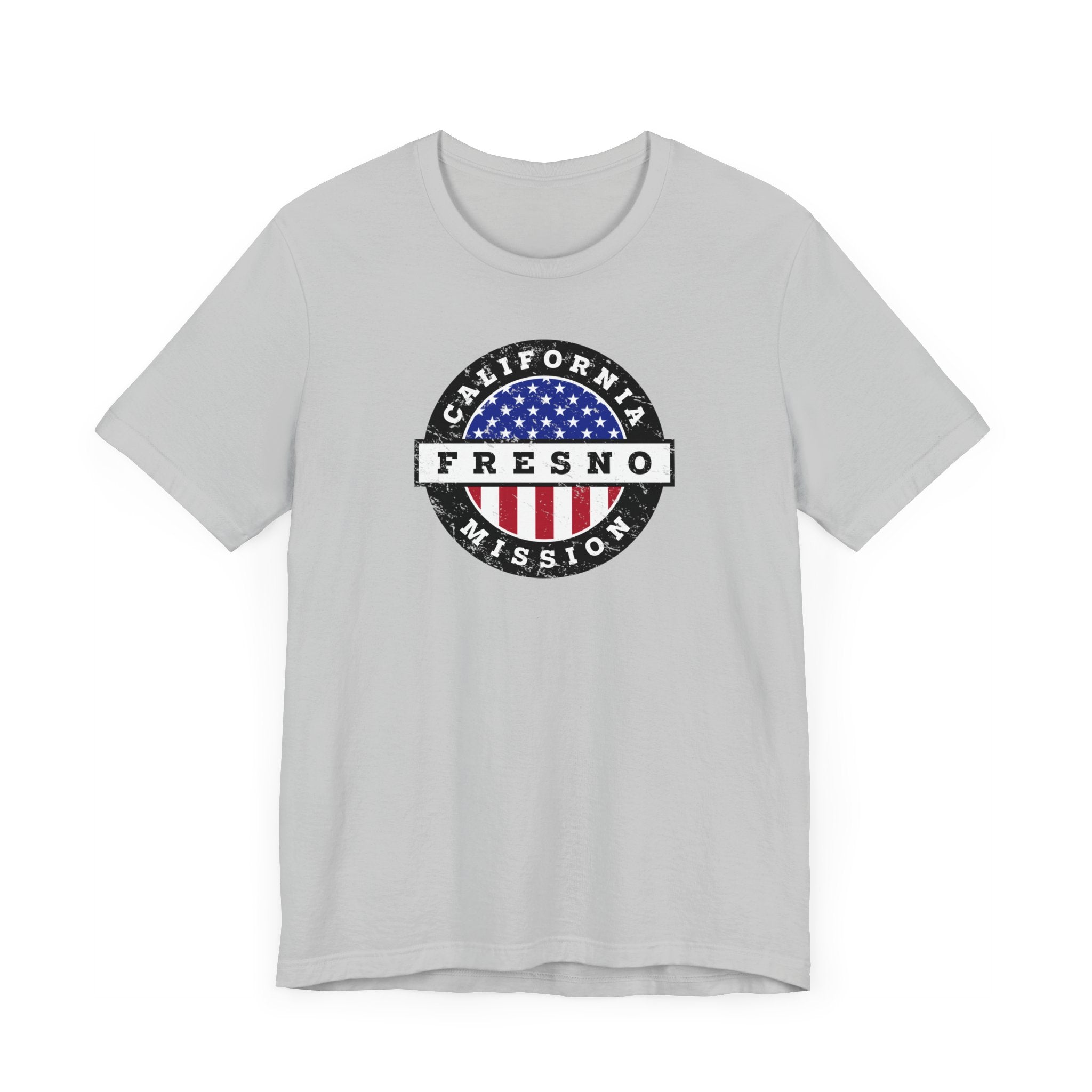 California Fresno Mission Vintage Circular USA Flag T-Shirt - Latter-Day Saint LDS Missionary Gift - Book of Mormon