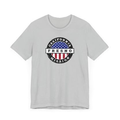 California Fresno Mission Vintage Circular USA Flag T-Shirt - Latter-Day Saint LDS Missionary Gift - Book of Mormon