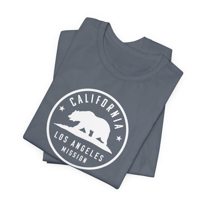 California Los Angeles Mission Circular Monochrome Logo T-Shirt - Latter-Day Saint LDS Missionary Gift - Book of Mormon