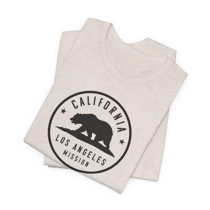 California Los Angeles Mission Circular Monochrome Logo T-Shirt - Latter-Day Saint LDS Missionary Gift - Book of Mormon