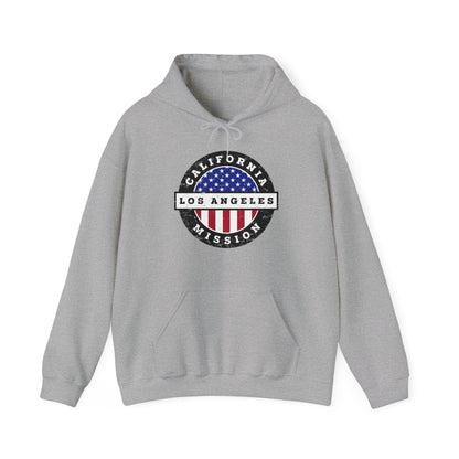 California Los Angeles Mission Circular USA Flag Hoodie - Latter-Day Saint LDS Missionary Gift - Book of Mormon