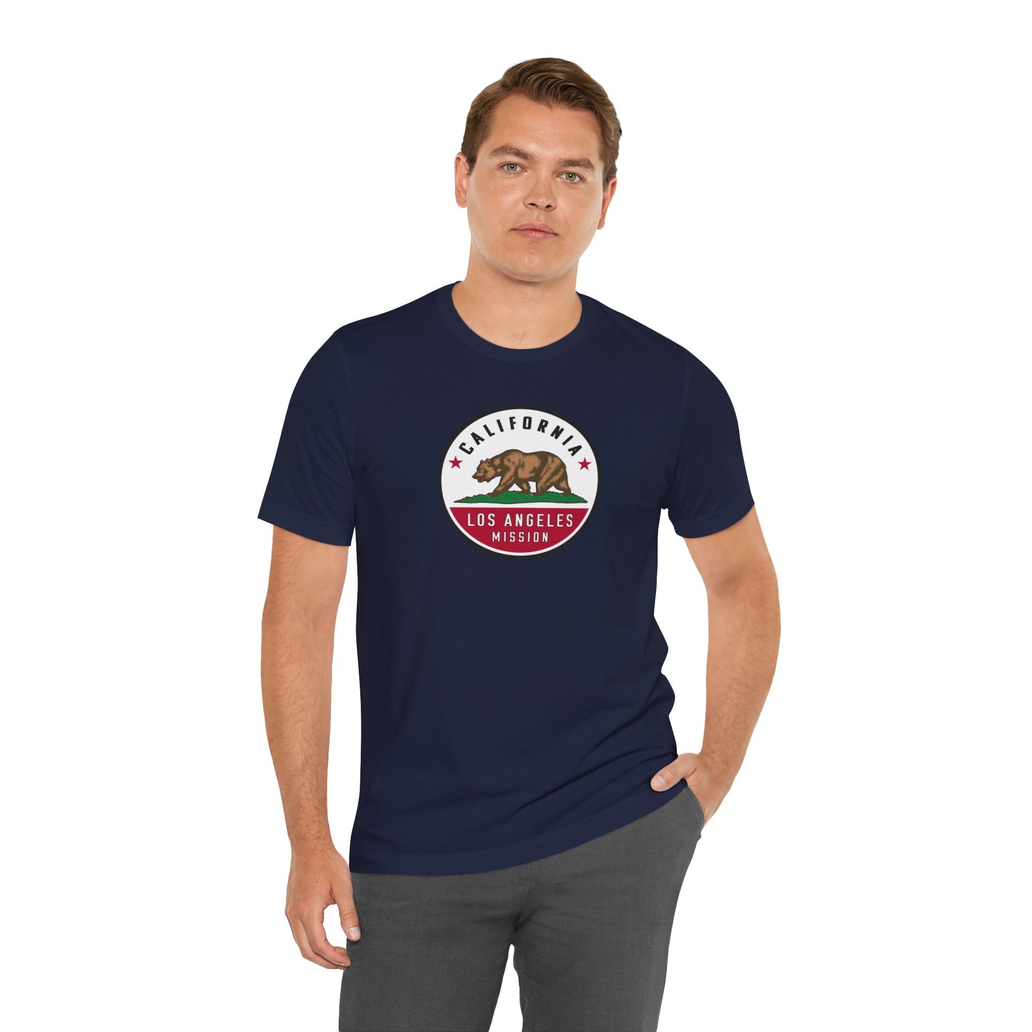 California Los Angeles Mission State Flag Logo (White Border) T-shirt - Latter-Day Saint LDS Missionary Gift - Book of Mormon