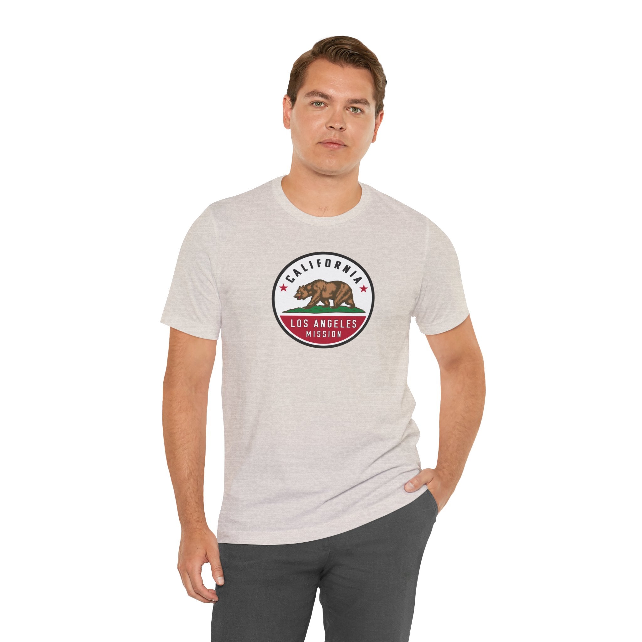 California Los Angeles Mission State Flag Logo (White Border) T-shirt - Latter-Day Saint LDS Missionary Gift - Book of Mormon