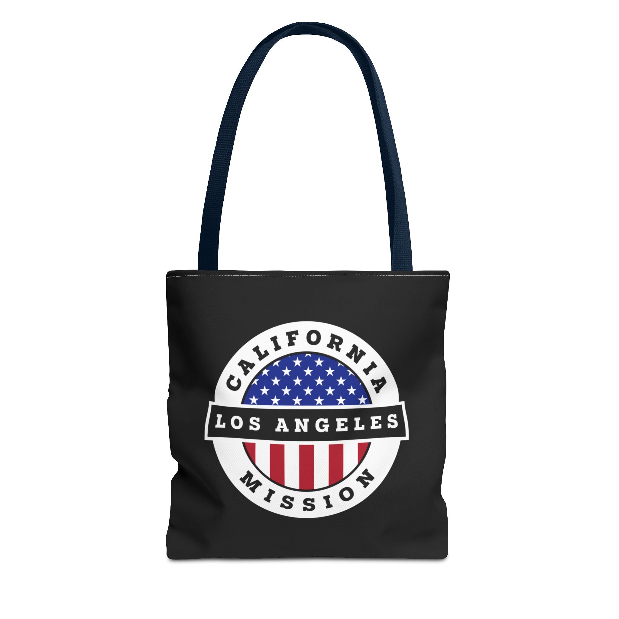 California Los Angeles Mission USA Flag Logo Tote Bag Black - Latter-Day Saint LDS Missionary Gift - Book of Mormon