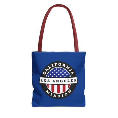 California Los Angeles Mission USA Flag Logo Tote Bag Blue - Latter-Day Saint LDS Missionary Gift - Book of Mormon