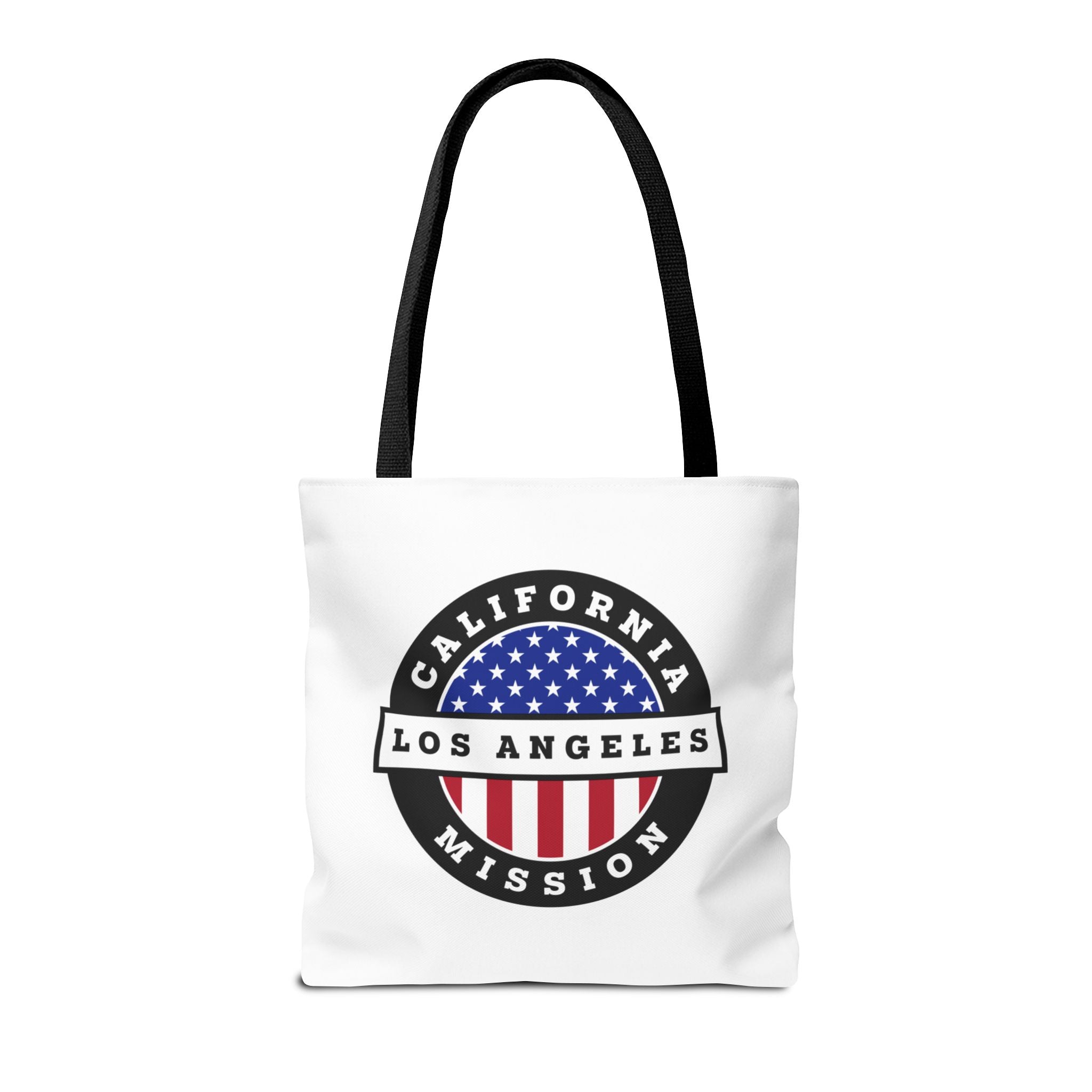 California Los Angeles Mission USA Flag Logo Tote Bag White - Latter-Day Saint LDS Missionary Gift - Book of Mormon