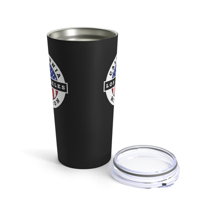 California Los Angeles Mission USA Flag Logo Tumbler 20oz Black - Latter-Day Saint LDS Missionary Gift - Book of Mormon