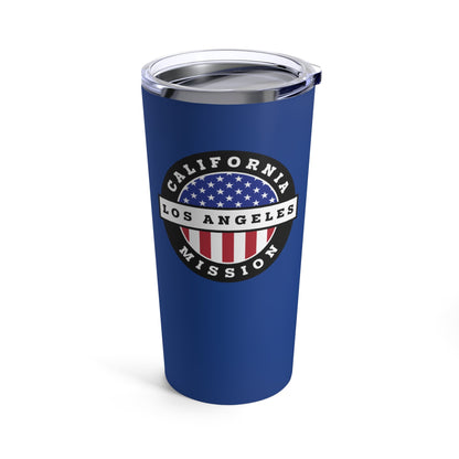 California Los Angeles Mission USA Flag Logo Tumbler 20oz Blue - Latter-Day Saint LDS Missionary Gift - Book of Mormon