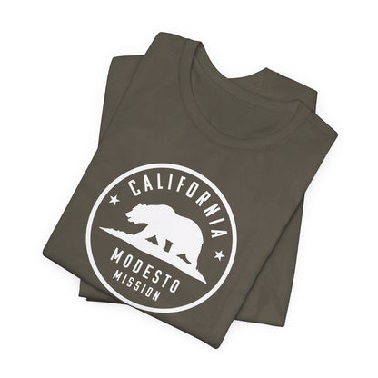 California Modesto Mission Circular Monochrome Logo T-Shirt - Latter-Day Saint LDS Missionary Gift - Book of Mormon