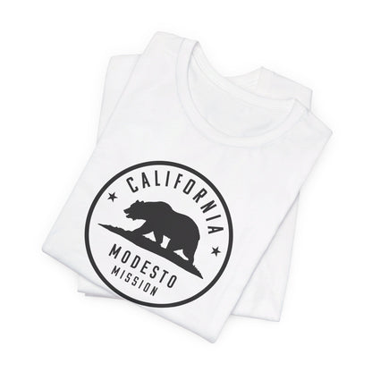 California Modesto Mission Circular Monochrome Logo T-Shirt - Latter-Day Saint LDS Missionary Gift - Book of Mormon