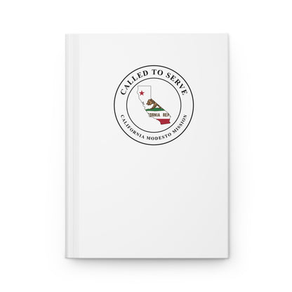 California Modesto Mission Flag Map Called to Serve White Hardcover Journal Matte - Latter-Day Saint LDS Missionary Gift - Book of Mormon