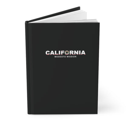 California Modesto Mission Flag Title Black Hardcover Journal Matte - Latter-Day Saint LDS Missionary Gift - Book of Mormon