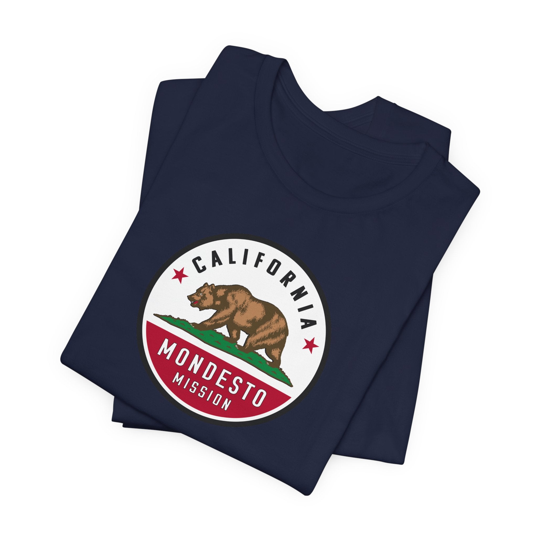 California Modesto Mission State Flag Logo (White Border) T-shirt - Latter-Day Saint LDS Missionary Gift - Book of Mormon