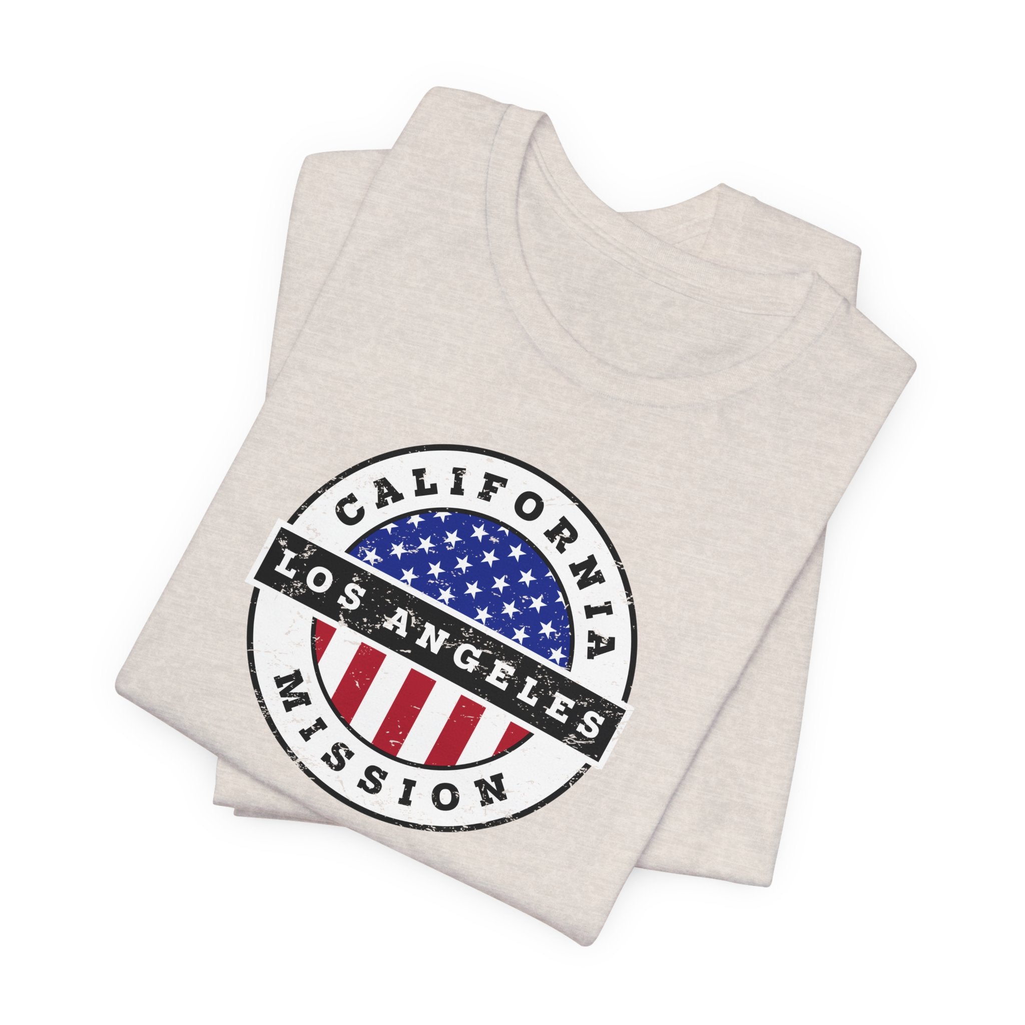 California Modesto Mission Vintage Circular USA Flag T-Shirt - Latter-Day Saint LDS Missionary Gift - Book of Mormon