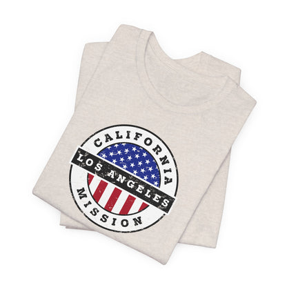 California Modesto Mission Vintage Circular USA Flag T-Shirt - Latter-Day Saint LDS Missionary Gift - Book of Mormon