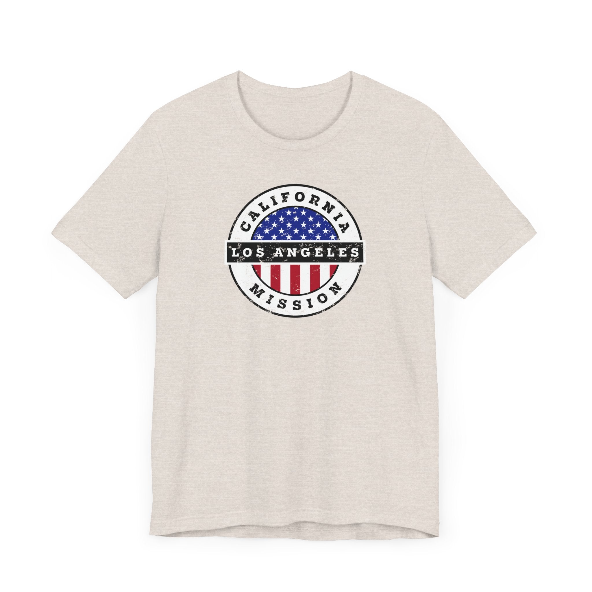 California Modesto Mission Vintage Circular USA Flag T-Shirt - Latter-Day Saint LDS Missionary Gift - Book of Mormon