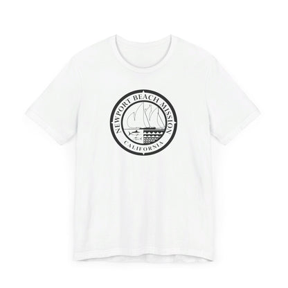 California Newport Beach Mission Circular Monochrome Logo T-Shirt - Latter-Day Saint LDS Missionary Gift - Book of Mormon