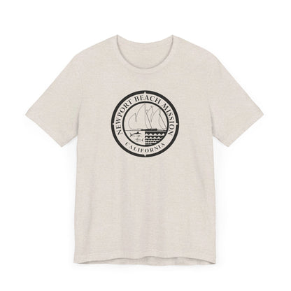 California Newport Beach Mission Circular Monochrome Logo T-Shirt - Latter-Day Saint LDS Missionary Gift - Book of Mormon